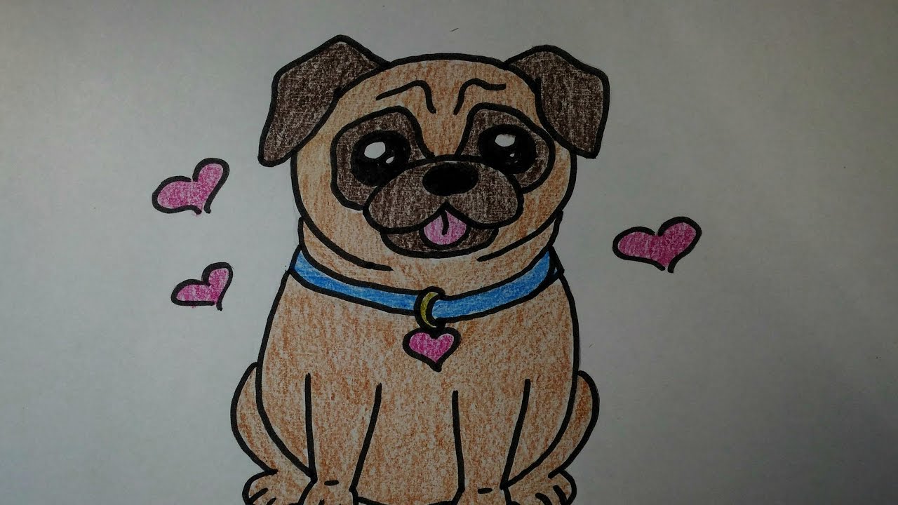 Crie um desenho de cachorro fofo em estilo kawaii