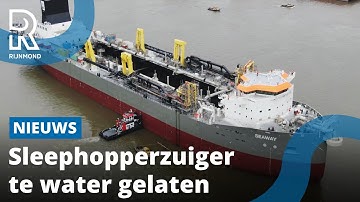 Grootste sleephopperzuiger van Nederland glijdt het water in | Rijnmond