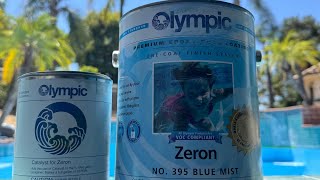 OLYMPIC PREMIUM EPOXY POOL PAINT     ZERON NO.395 COLOR: BLUE MIST