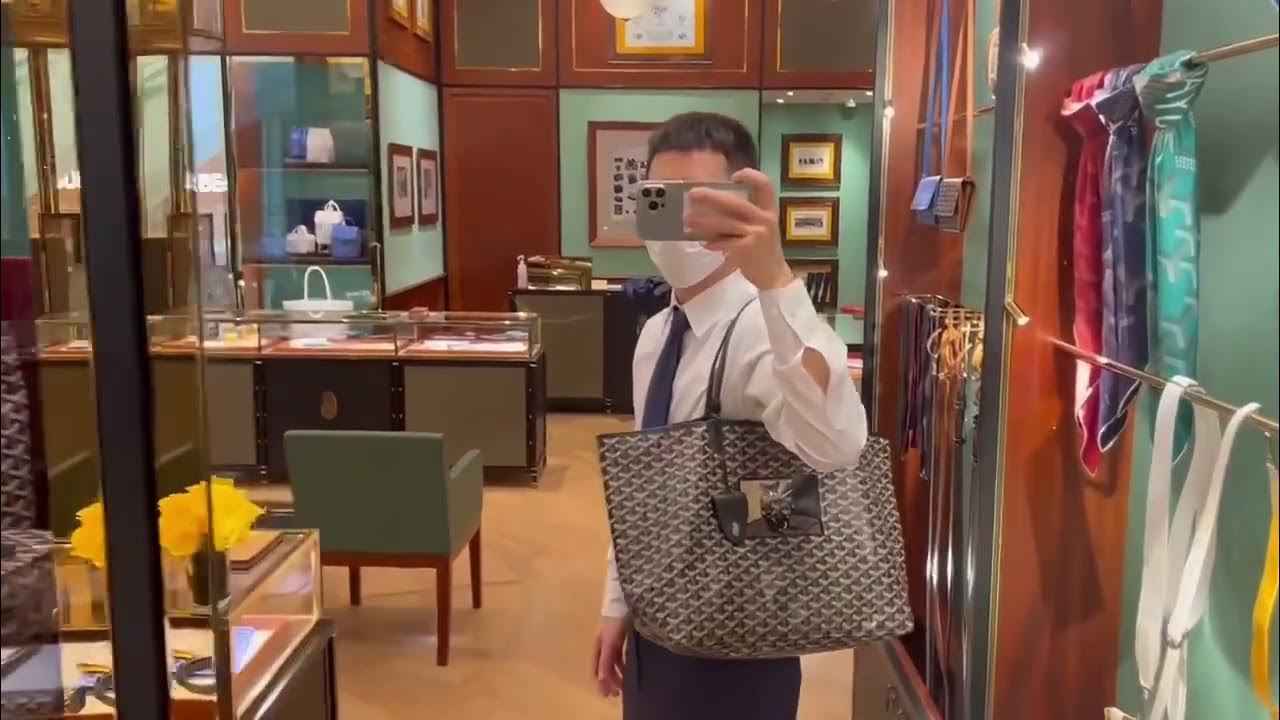 Goyard Brown/Black Goyardine Coated Canvas and Leather Saint Louis PM Tote  Goyard