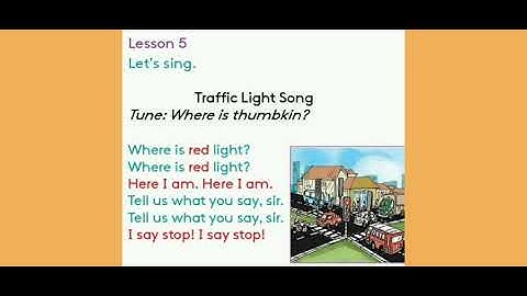 Grade 5 English lessons -  Unit 8 lesson no 05," Traffic Light Song" Easy & Interesting explanations