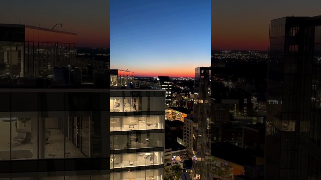 Urban Sunset Through the Window | Relaxing City View 