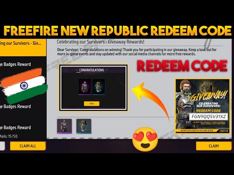 FREEFIRE NEW REDEEM CODE 🇮🇳 REDEEM CODE ERROR 😡 FREEFIRE REPUBLIC REDEEM CODE FREEFIRE REDEEM CODE