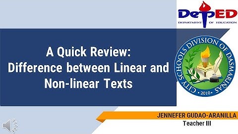Video Lecture A Quick Review On The Difference Between Linear and Nonlinear Texts