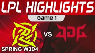 NIP vs JDG Highlights Game 1 LPL Spring Season 2023 W3D4 Ninjas in Pyjamas vs JD Gaming by Onivia