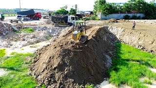 New Small Project Land Filling Up With Mini Bulldozer And Dump Truck 5Ton