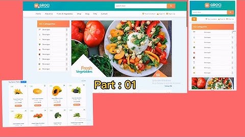 How to create complete responsive Grocery website design using HTML CSS & javascript