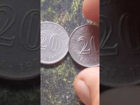 MALAYSIA 1973 1988 malaysia 20 sen coin bank of malaysian coin value...