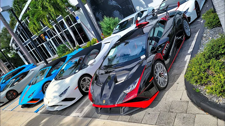 Lamborghini Aventador Ultimae, Lamborghini Countach 2022, Huracan STO at Lamborghini Miami