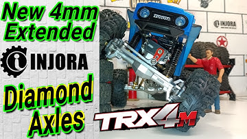 Injora 4mm Extended Diamond Axles For Traxxas Trx4M #injoraDiamondAxle #traxxastrx4m