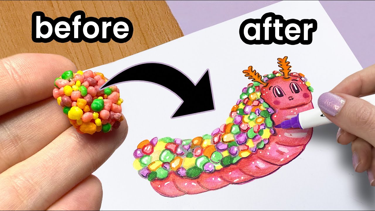 Я попытался превратить конфеты в персонажей радуги.