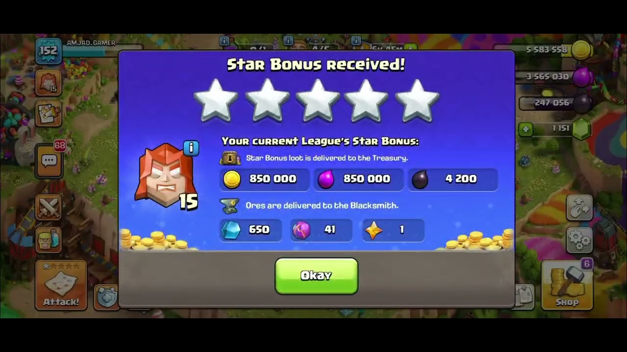 ATTACK & AND COLLECT STAR BONUS | CLASH OF CLANS | #clashofclans #attack #games @ClashOfClans 