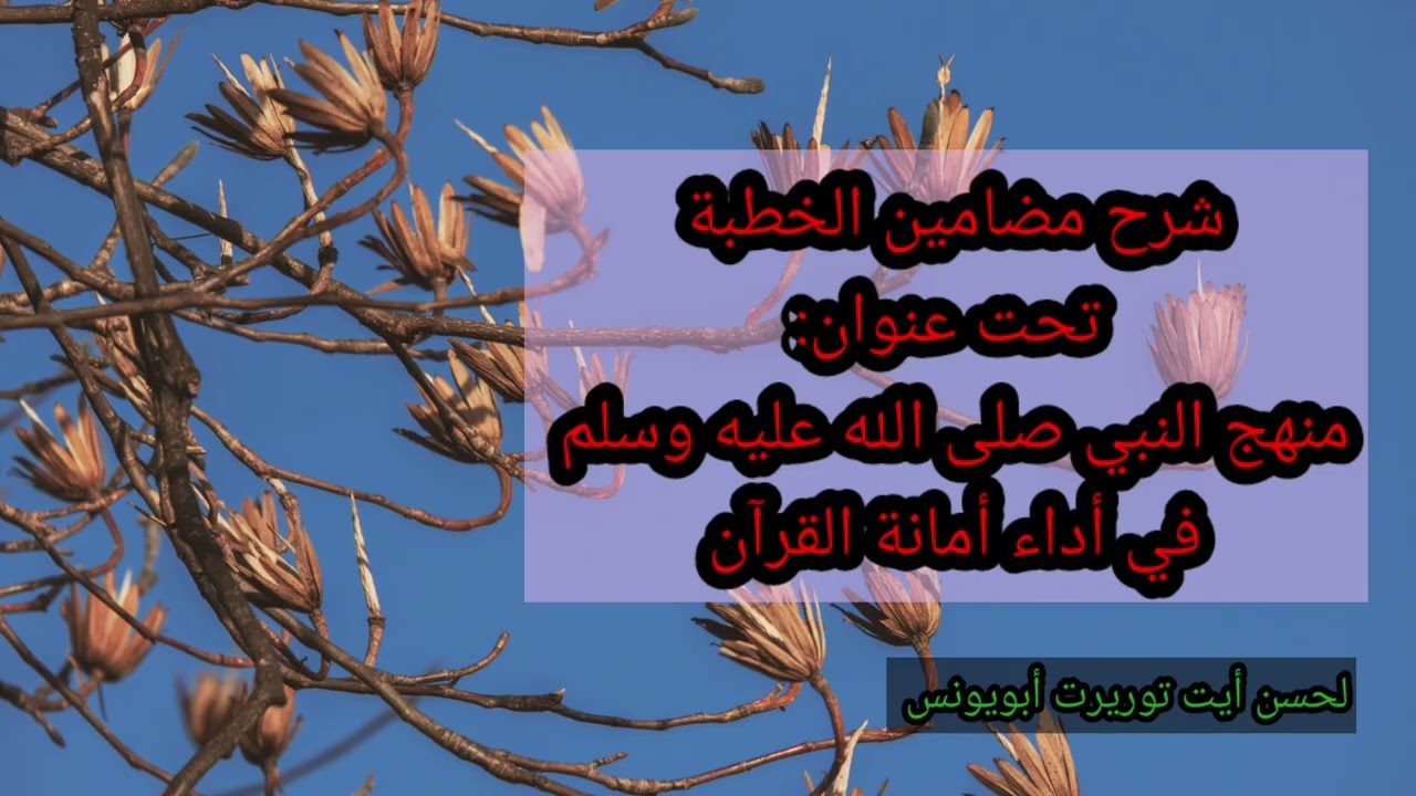 منهج النبي صلى الله عليه وسلم في أداء أمانة القرآن) لحسن أيت توريرت أبويونس 