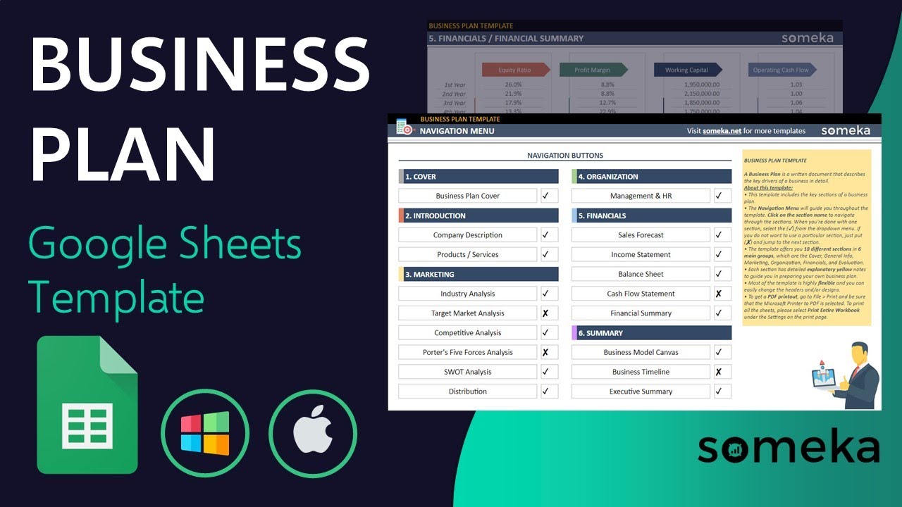 business plan google sheets template