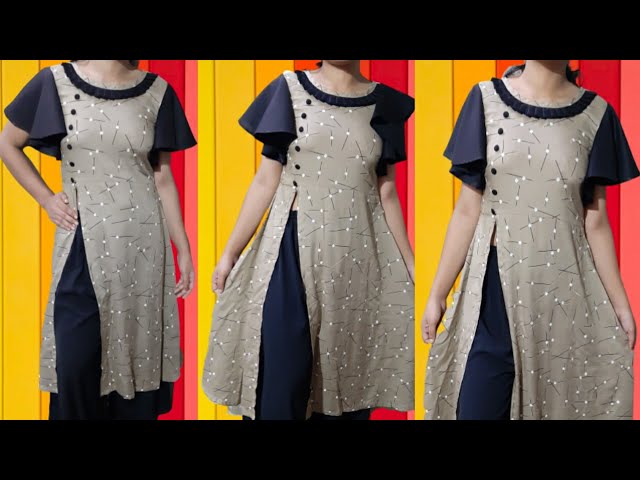 Side slit Kurti cutting and stitching | Side cut kurti ki cutting |  #KurtiCutting - YouTube