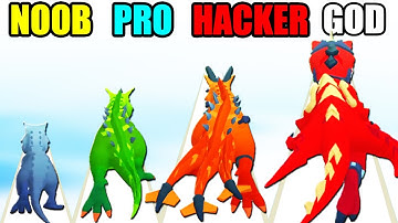 NOOB vs PRO vs HACKER vs GOD in Dinosaur Rush