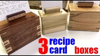 In this video I build 3 different boxes, using 3 different types of wood, 3 different joinery techniques, and 3 different accents! It