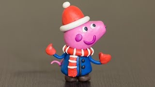 Лепка из пластилина. Свинка Пеппа Новый Год - Make Christmas Peppa Pig.