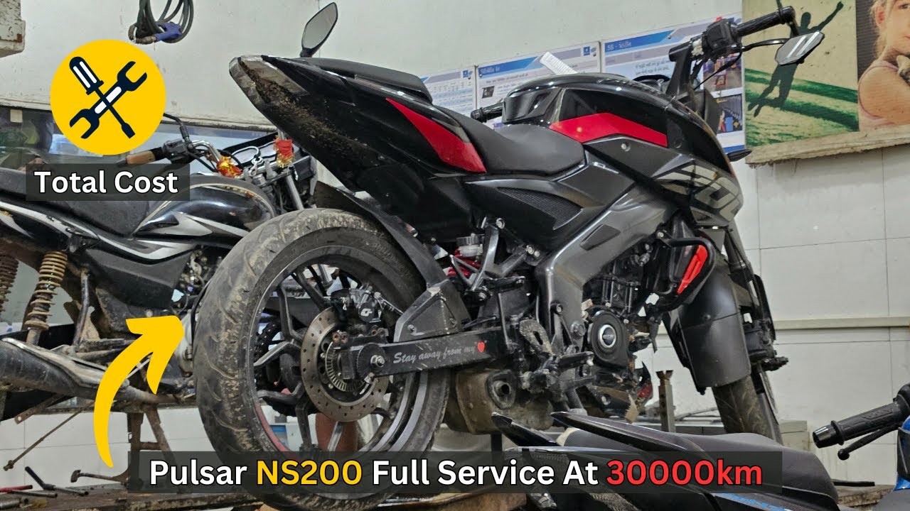 Bajaj Pulsar NS200 Full Service At 30000km | How To Service Ns200 | Total Service Coast