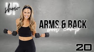 30 MINUTE ARMS & BACK BOOT CAMP - Fat Burning at Home Workout (Show Up Day #20)