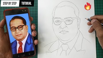 How To Draw Dr. B R Ambedkar Step By Step Tutorial For Beginners @AjArts03