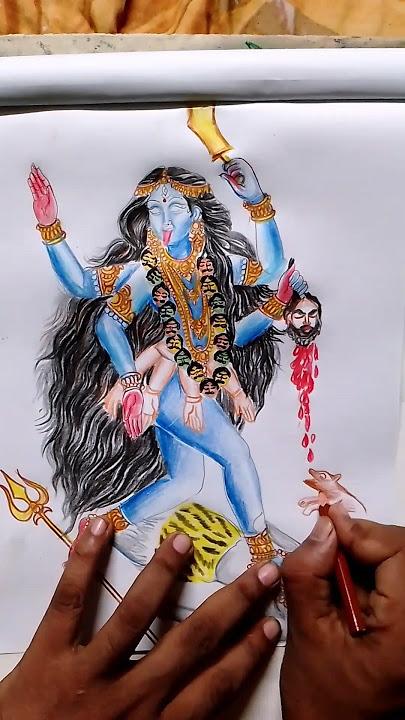 kali maa drawing easy full body🙏😱🔥 #art #shorts