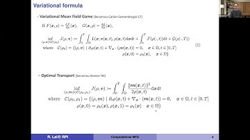 1W-Minds: Dec 8, Rongjie Lai: Computational Methods for Mean-field Games