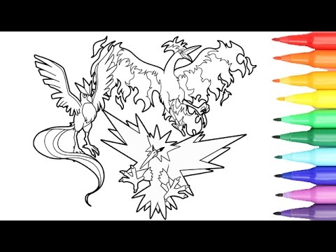 Pokemon Coloring Pages Zapdos Articuno Moltres I Fun Coloring Videos