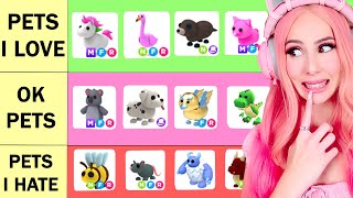 Ranking My LEAST To MOST FAVORITE Pets In Adopt Me... Roblox Adopt Me