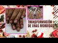 Transformación de uñas mordidas/diseño navideño/ nailart merry christmas