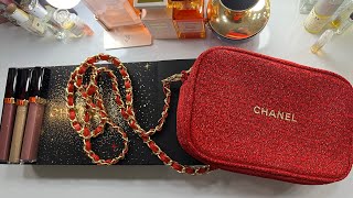 NEW CHANEL Lip Gloss Trio Holiday Gift Set With Authentic CHANEL BAG & GIFT  BOX