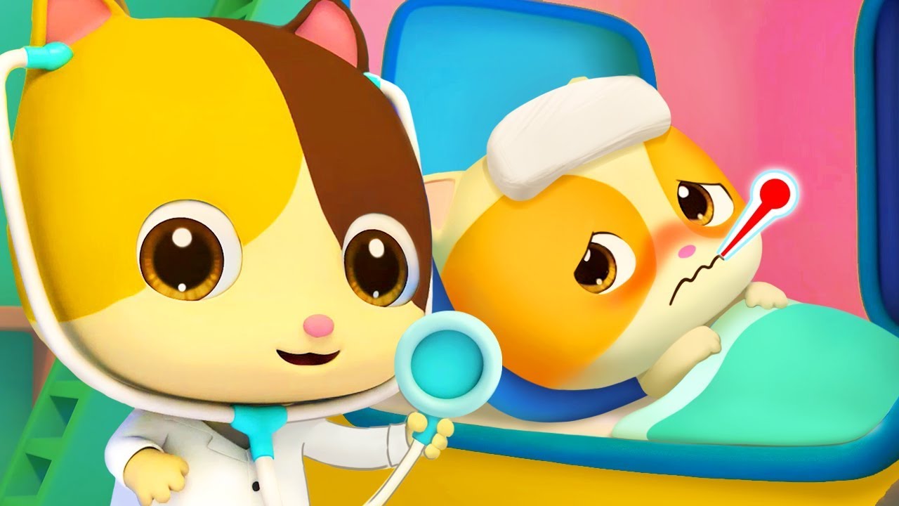 Kitten Timi Got Sick | Sick Song | Doctor Cartoon | Nursery Rhymes | Kids Songs | BabyBus