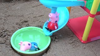 Peppa Pig Playground Slide Water Building Toys Videos Play with Toy