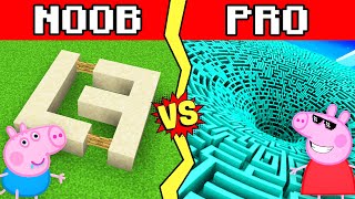 Peppa Pig's Maze VS George's Maze In Minecraft - NOOB VS PRO CHALLENGE - Peppa Pig Minecraft Parody