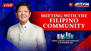 Meeting with the Filipino Community in UAE 11/30/2023
