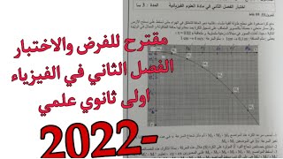 مقترح للفرض والاختبار الفصل الثاني في الفيزياء اولى ثانوي علمي (القوى والحركات المنحنية)