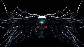 Cyborg Head With Twisted Hair VJ Loop Motion Graphics