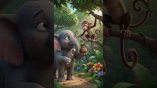 🐘 Imaandar Haathi Aur Lalchi Bandar 🐵 | Dil Chhoo Lene Wali Jungle Kahani | Moral Story #Shorts