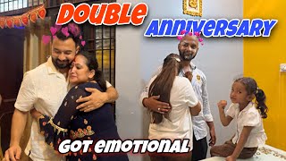 Double Anniversary Celebration || Khushi got Emotional😢|| priya jeet vlogs #couplevlogs #familyvlogs