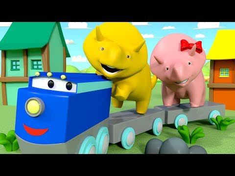 Apprend les couleurs - Dino et Dina apprennent la couleur jaune - Dino le Dinosaure 👶 Dessin animé