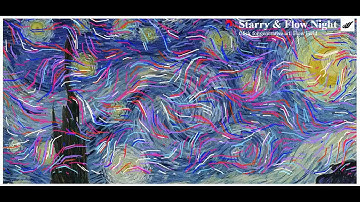 Starry and Flow Night - Generative Art use JavaScript. Music and Coding!
