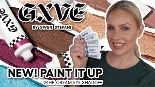 **NEW** GXVE BEAUTY PAINT IT UP 24HR CREAM EYESHADOW \ TRYING ALL 5 SHIMMER SHADES