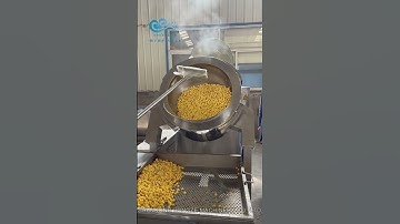 Industrial Automatic Kettle Popcorn Large Capacity Caramel Mushroom Popcorn Making Machine#shorts