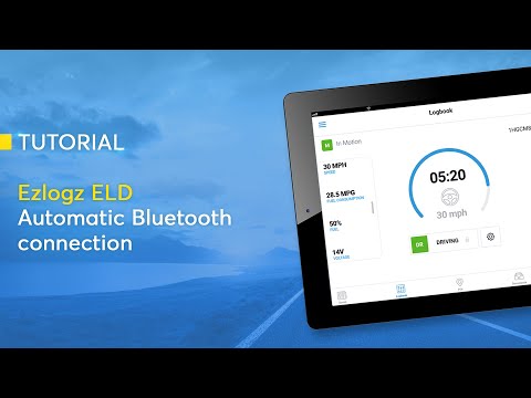 Automatic Bluetooth connection Ezlogz ELD | Tutorial