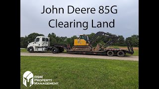 John Deere 85G Excavator Clearing Land for a New Home