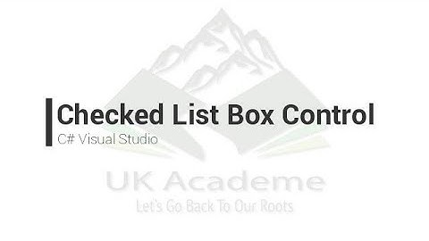 Checked List Box Control CSharp Visual Studio
