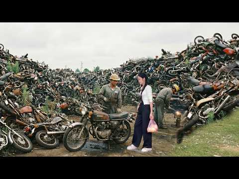 Time-lapse video Restored motorcycle bought from scrap yard.