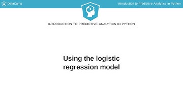Python Tutorial : Using the logistic regression model