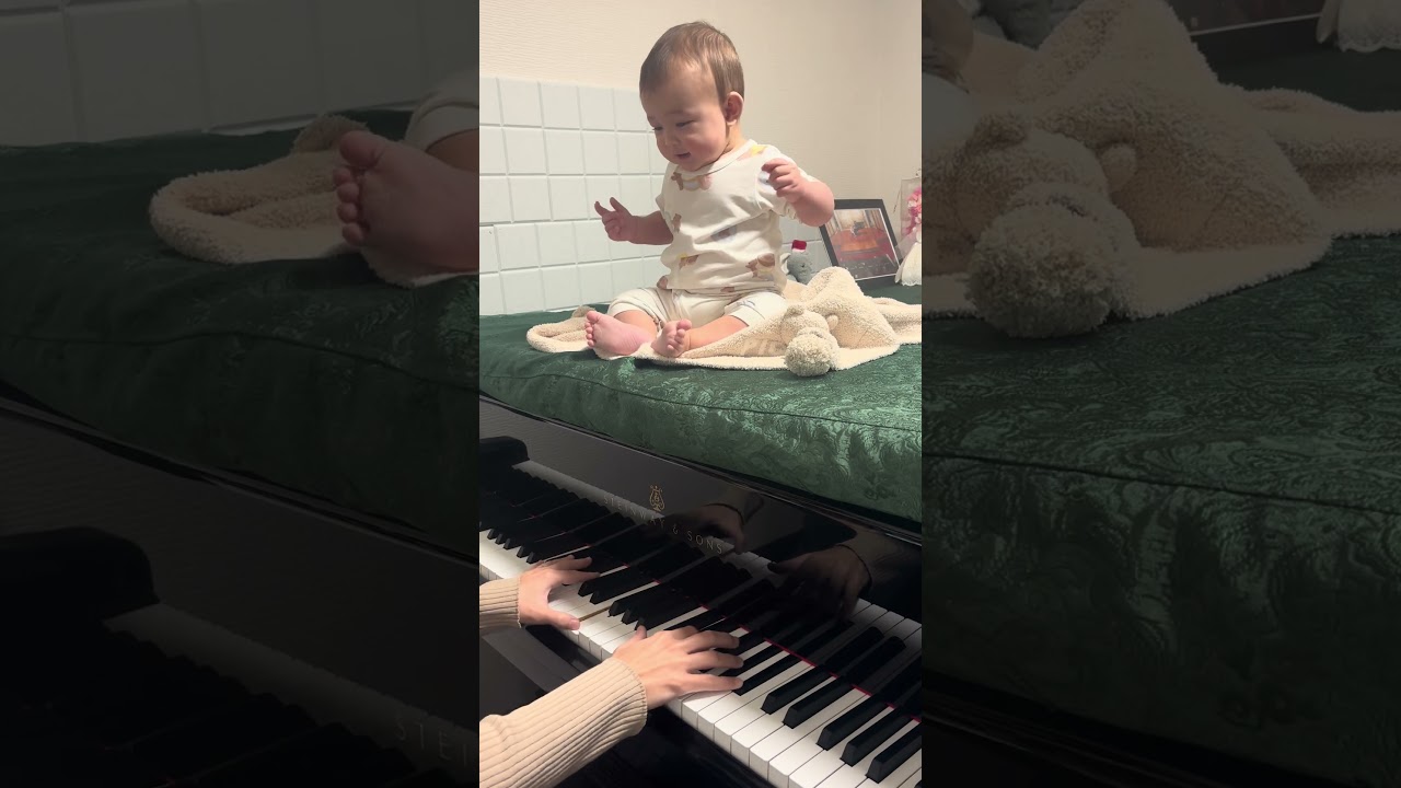 Chopin lovers 👶🤍大好きなショパン☺️ #mombaby #piano #familytime