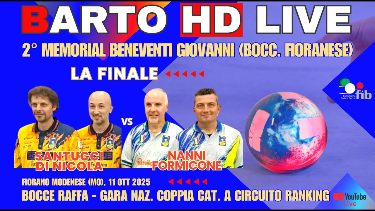 2° MEMORIAL BENEVENTI GIOVANNI - GARA NAZIONALE ALTO LIVELLO A COPPIA CIRCUITO RANKING RIS.CAT.A